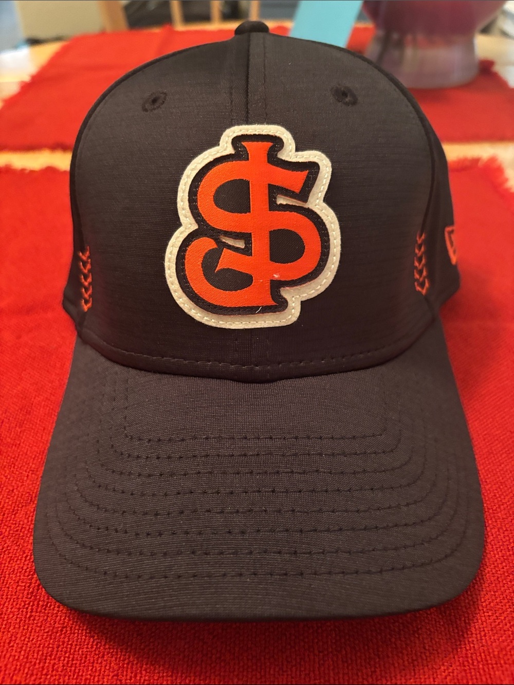 SJ giants flex fit Black Baseball Cap with Orange Logo